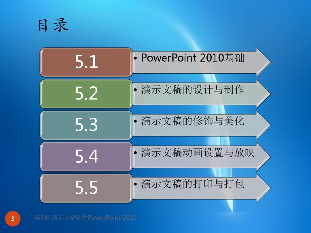 大学计算机基础教程(第三版)(Windows 7+Office 2010)- 第5章 演示文稿软件PowerPoint 2010