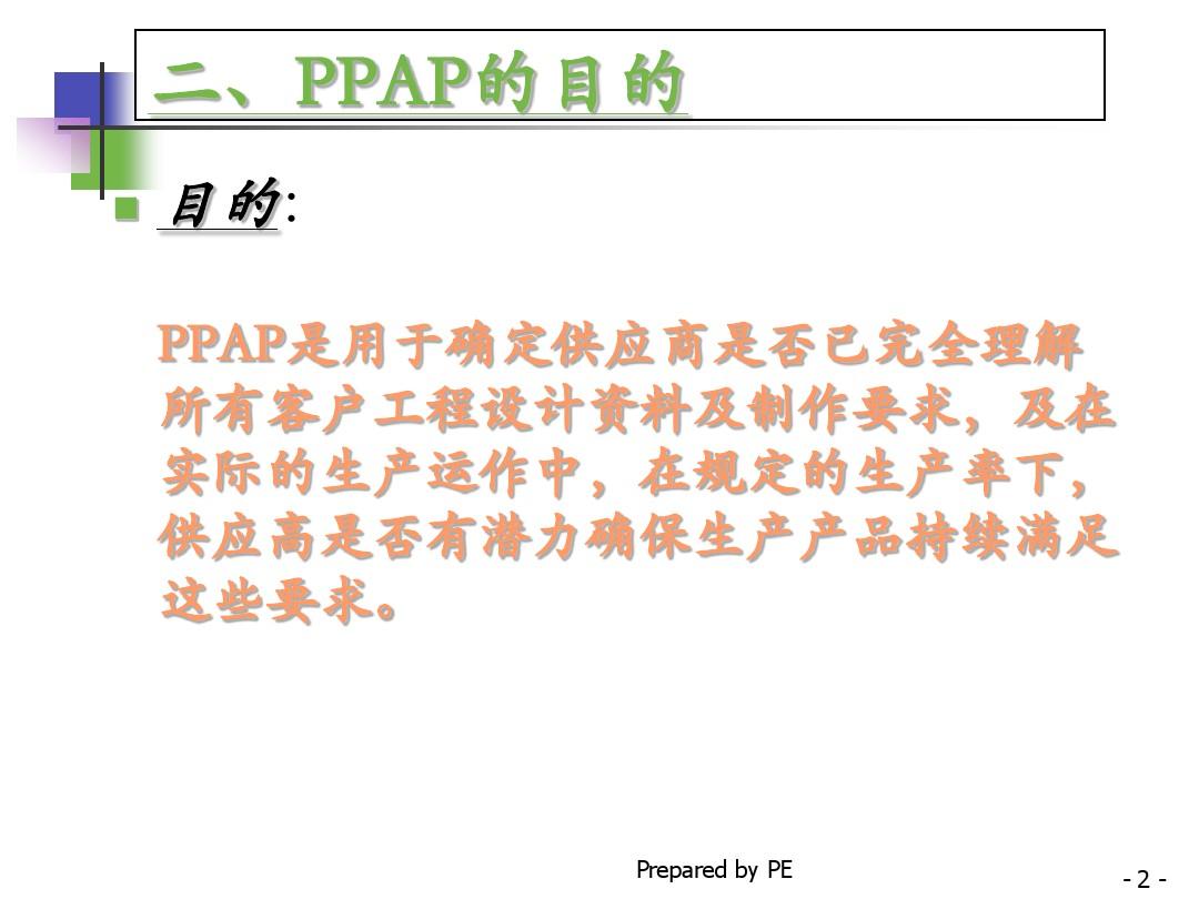 PPAP提交资料清单及内容