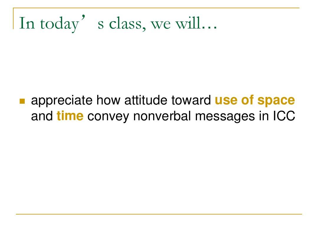 跨文化交际Nonverbal language time& space