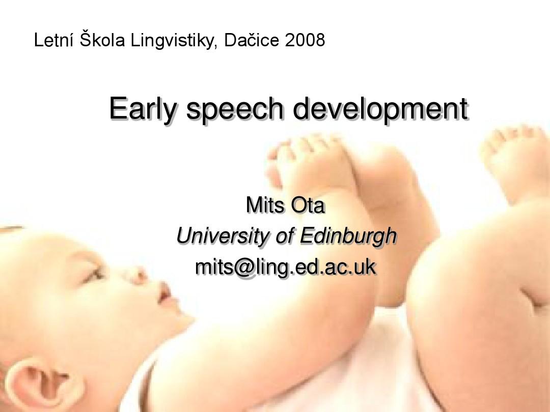 Early speech development