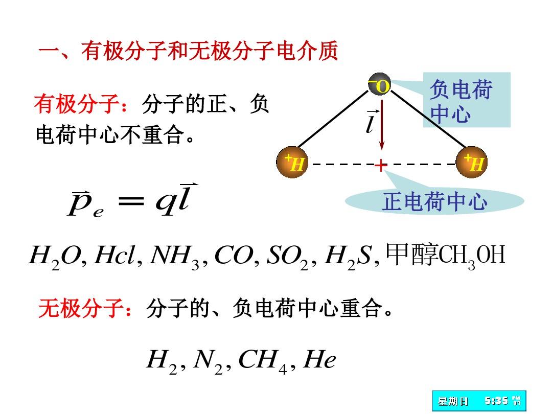 §7-8、9 电介质及其极化 电介质中的静电场高斯定理 电位移