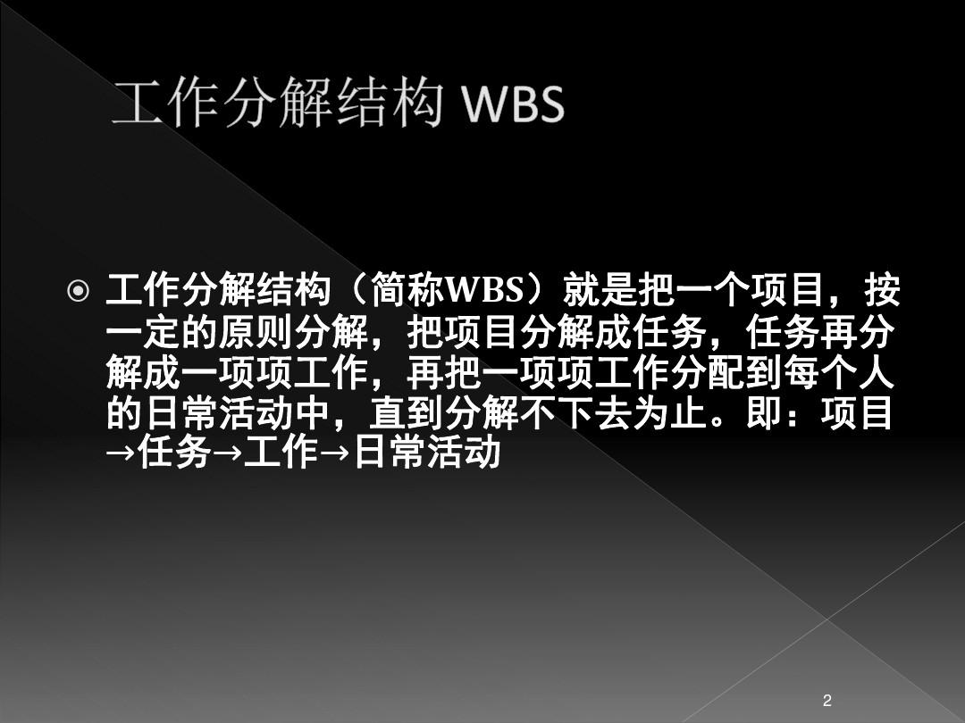 WBS工作分解结构PPT幻灯片
