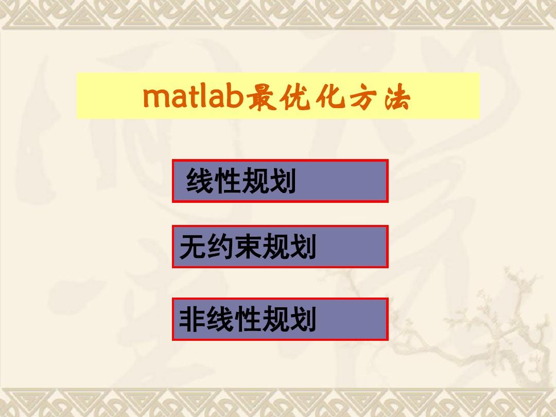 Matlab最优化方法