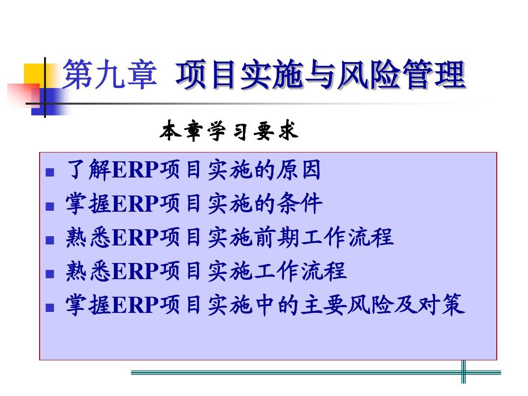 第九章 ERP实施(新教案)
