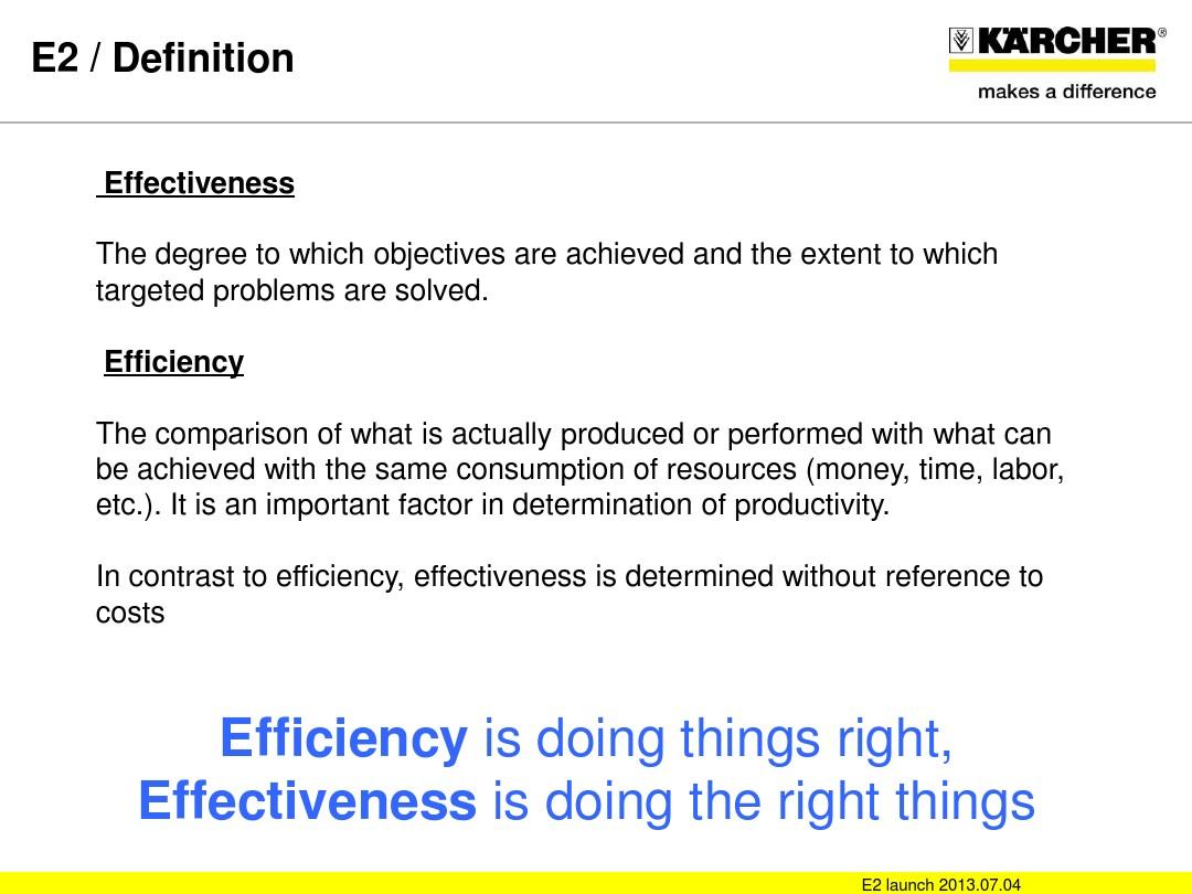 Efficiency & Effectiveness