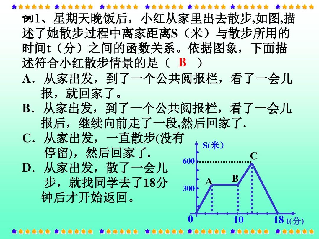 华师大版行程问题中的函数图象学习教育PPT课件