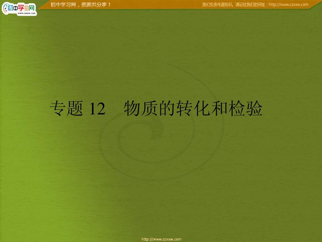 2012年中考：化学第一轮复习 专题12 《物质的转化和检验》课件 (新人教版)