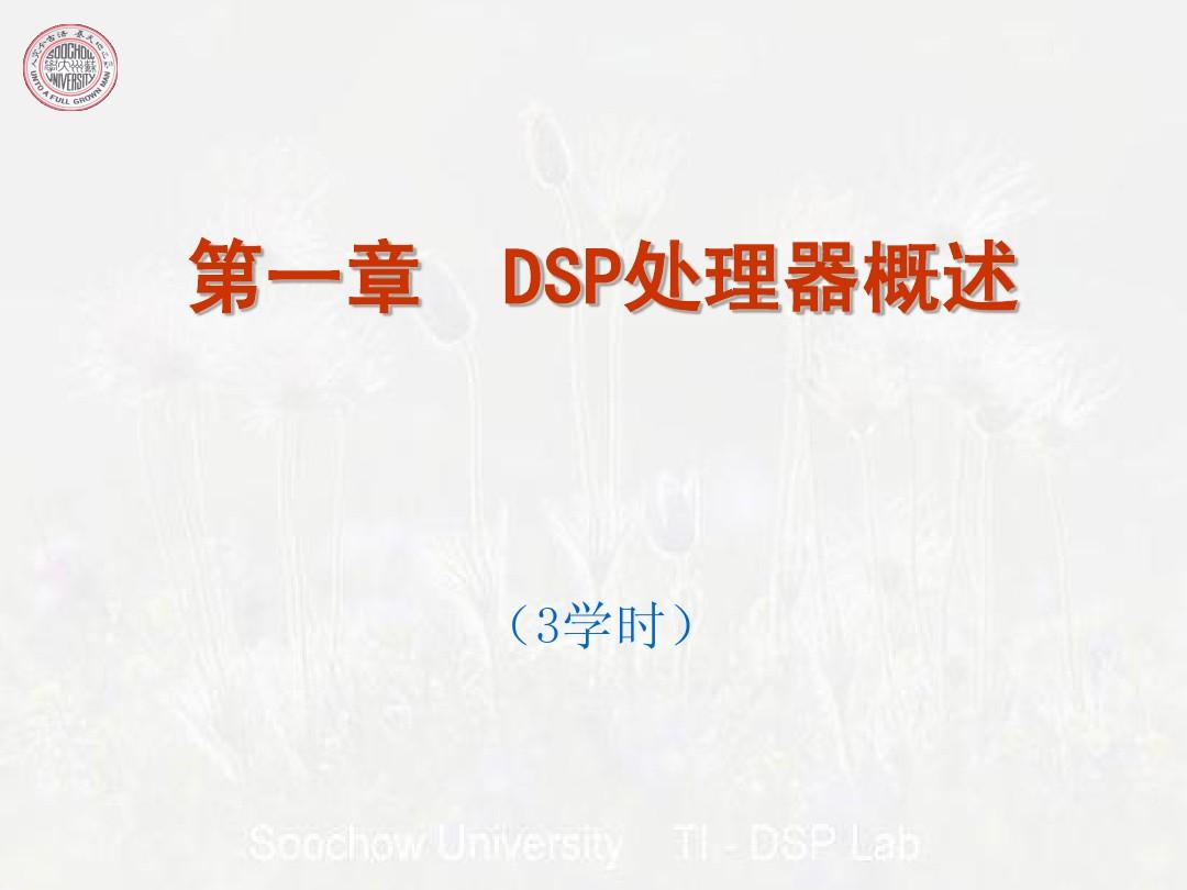 第一章 DSP处理器概述