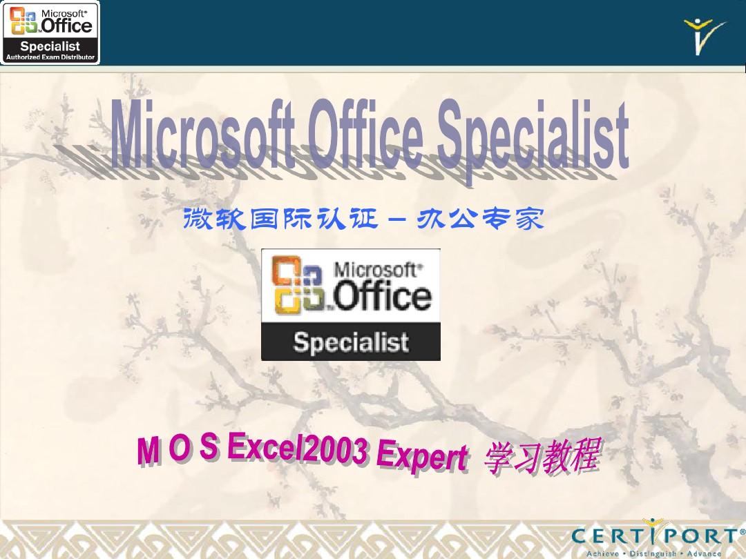 MOS_Excel2003_培训教材_Expert_CPC_20071012
