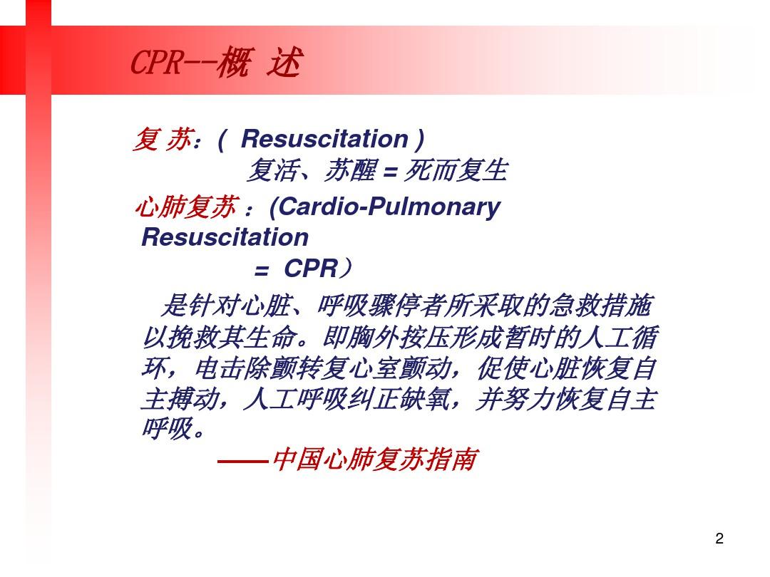 心肺复苏(CPR)PPT课件