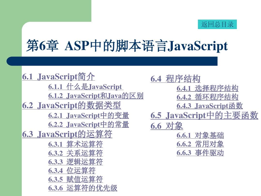 第06章  ASP中的脚本语言JavaScript
