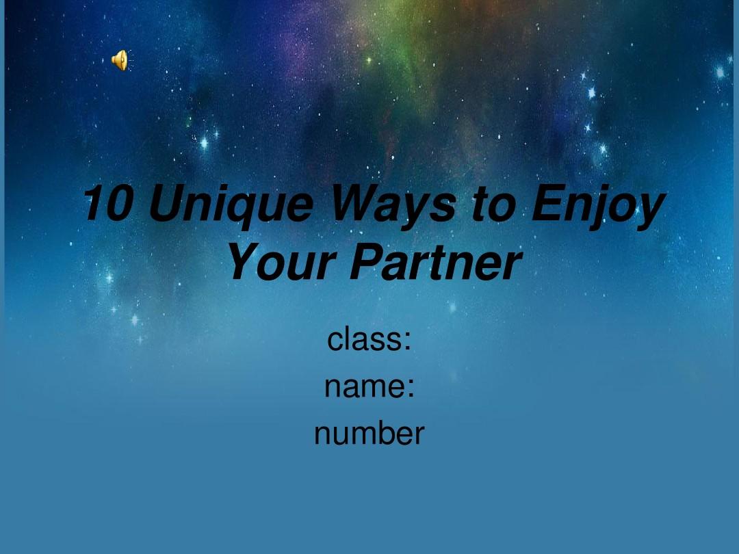10 Unique Ways to Enjoy Your Partner