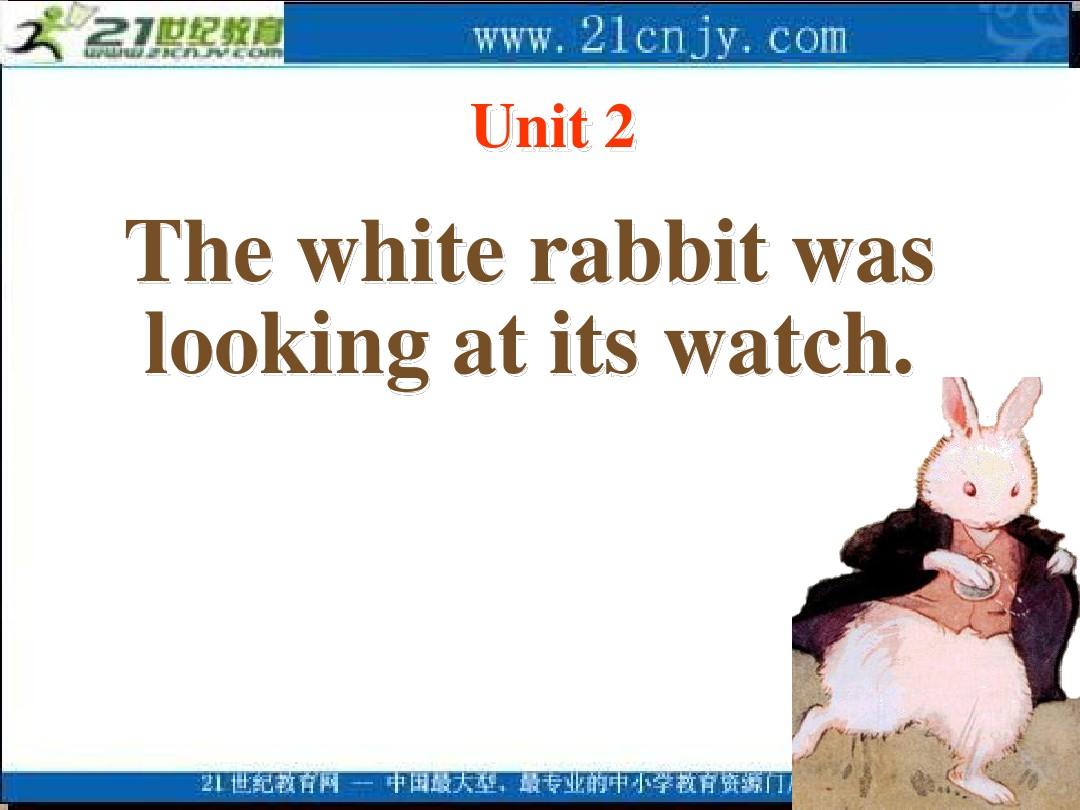 英语：Module7Unit_2_The_white_rabbit_was_looking_at_its_watch课件(外研版八年级上)