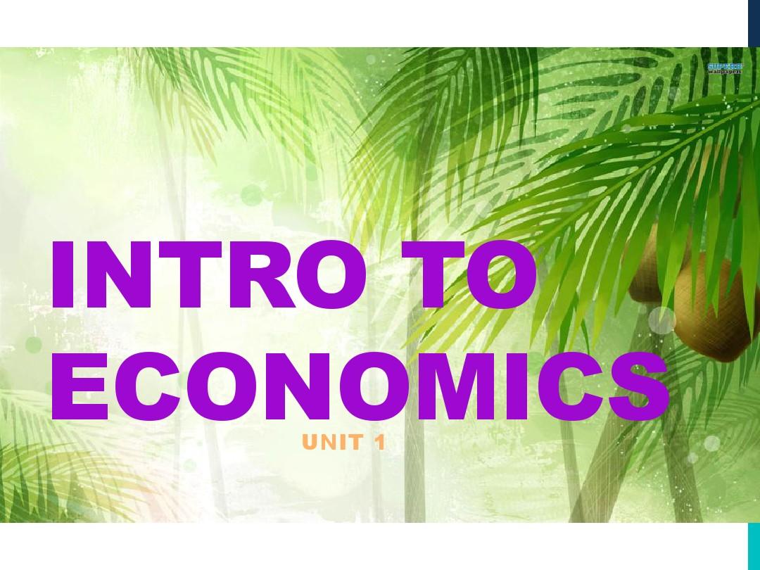 Intro to economics 初级经济学