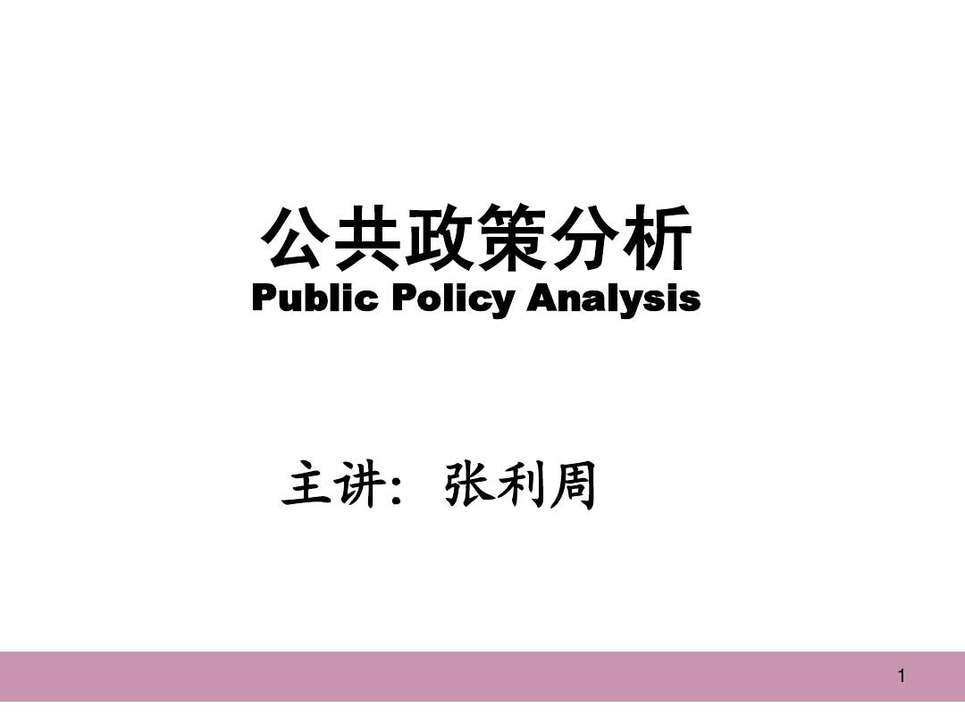 公共政策分析的基本理论框架