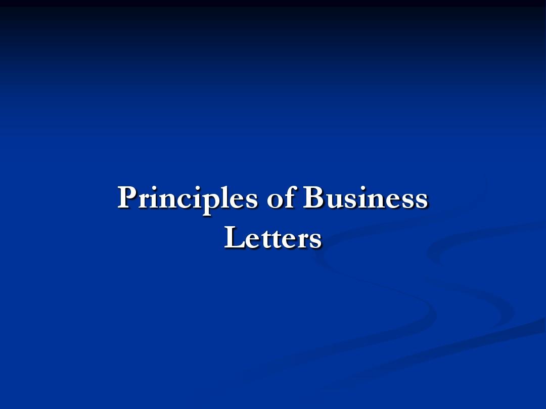 unit 2 principles of business letters