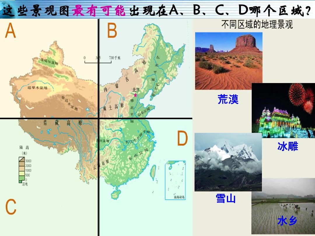 人教版地理必修三第一堂课中国四大地理区域划分复习课件