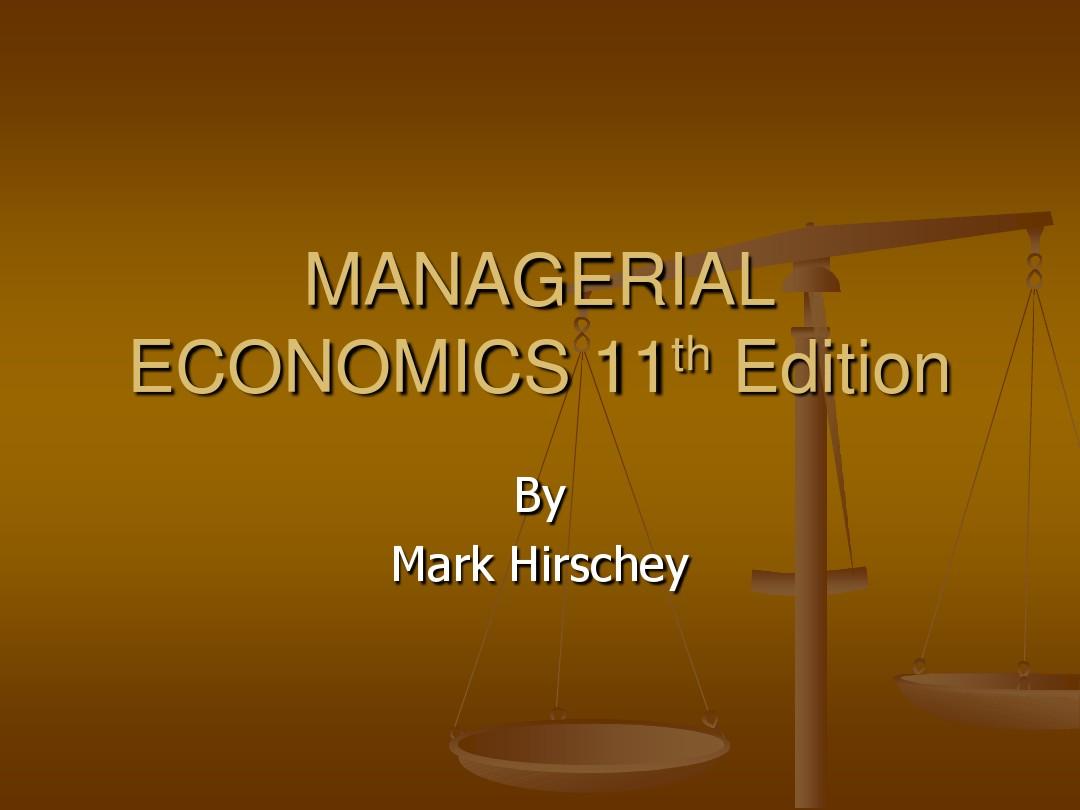 《管理经济学》第二章