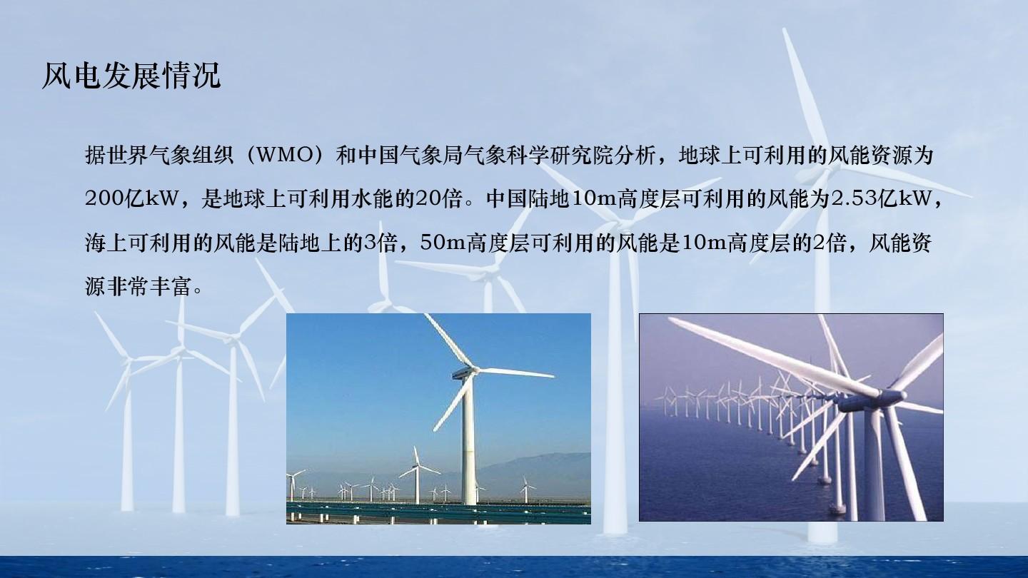 中国风电发展现状及发展趋势ppt模板