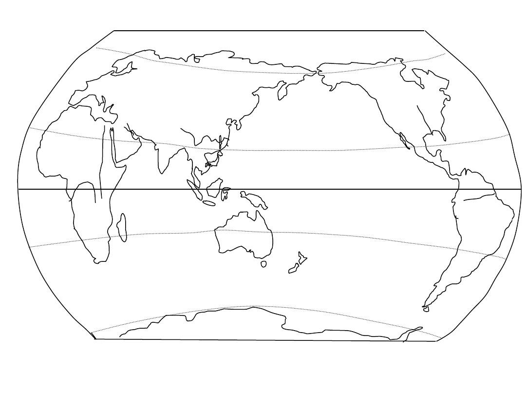 世界及各大洲空白地图