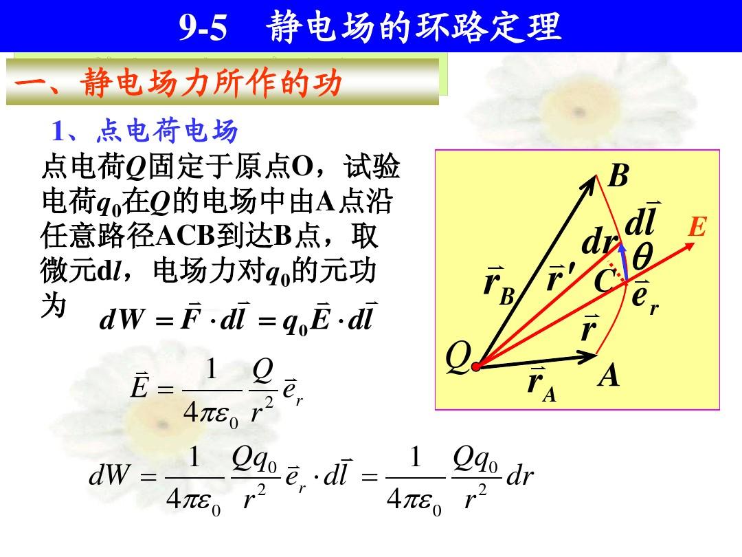 9-5 静电场的环路定理