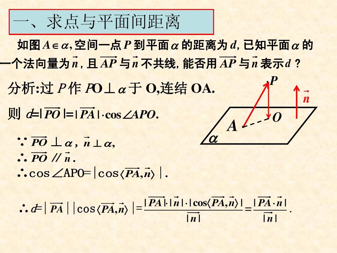 空间向量解决立体几何的向量方法(三)求距离