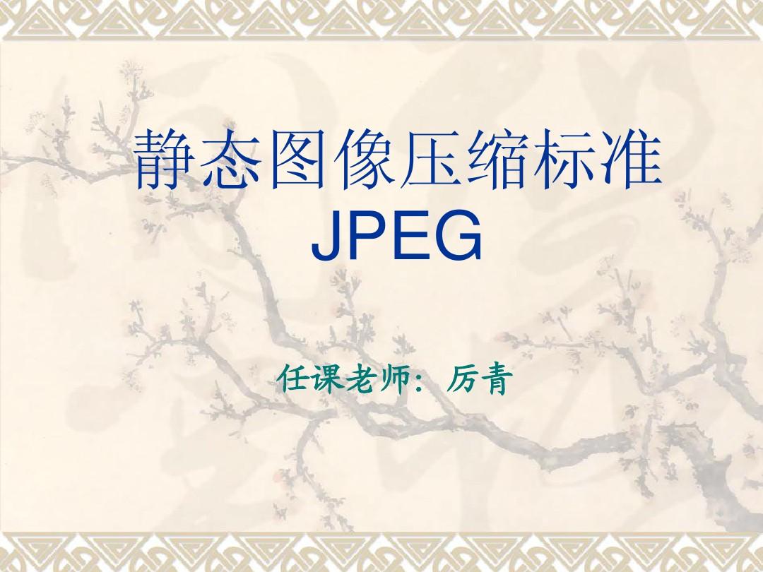 静态JPEG图像压缩标准
