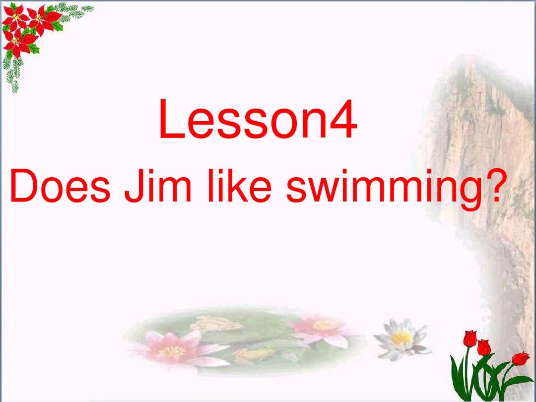 五年级英语上册 Lesson 4 Does Jim like swimming课件2 科普版