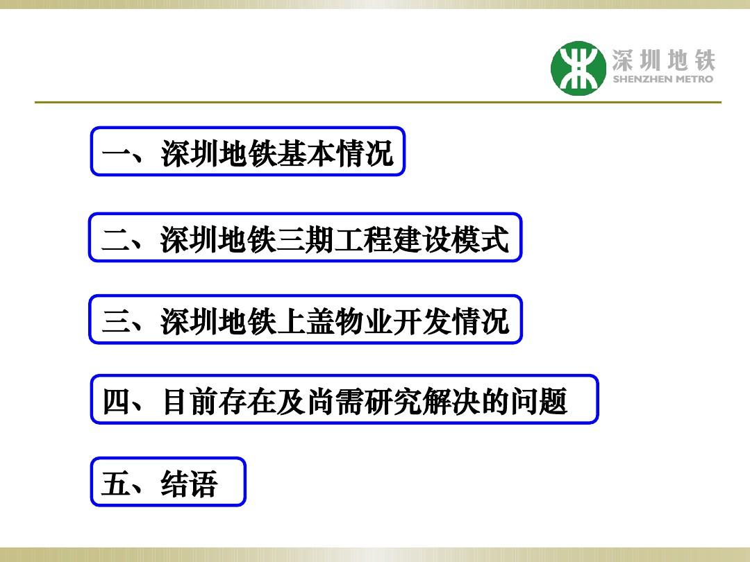 深圳地铁投融资模式的介绍