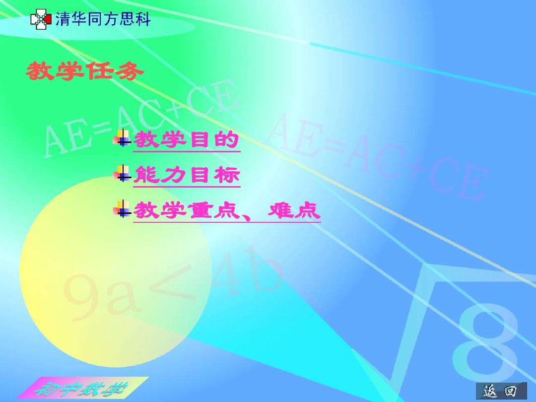 初中数学教师PPT模板(课堂演示文稿).