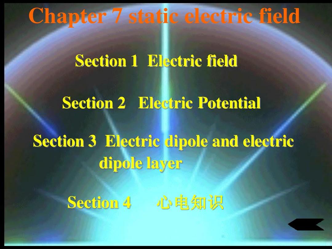 丁-chapter 7 static electric field.(人体的生物电场)ppt