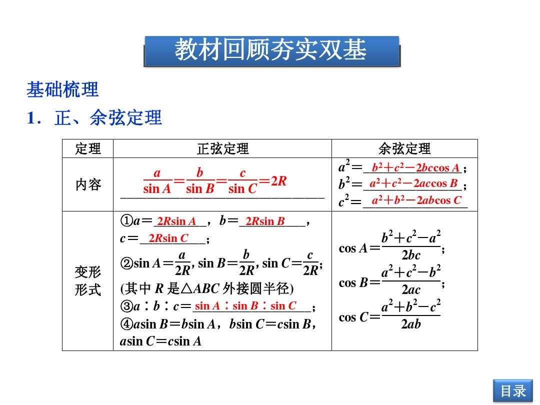 【优化方案】2014届高考数学(文科,大纲版)一轮复习配套课件：5.5 解斜三角形