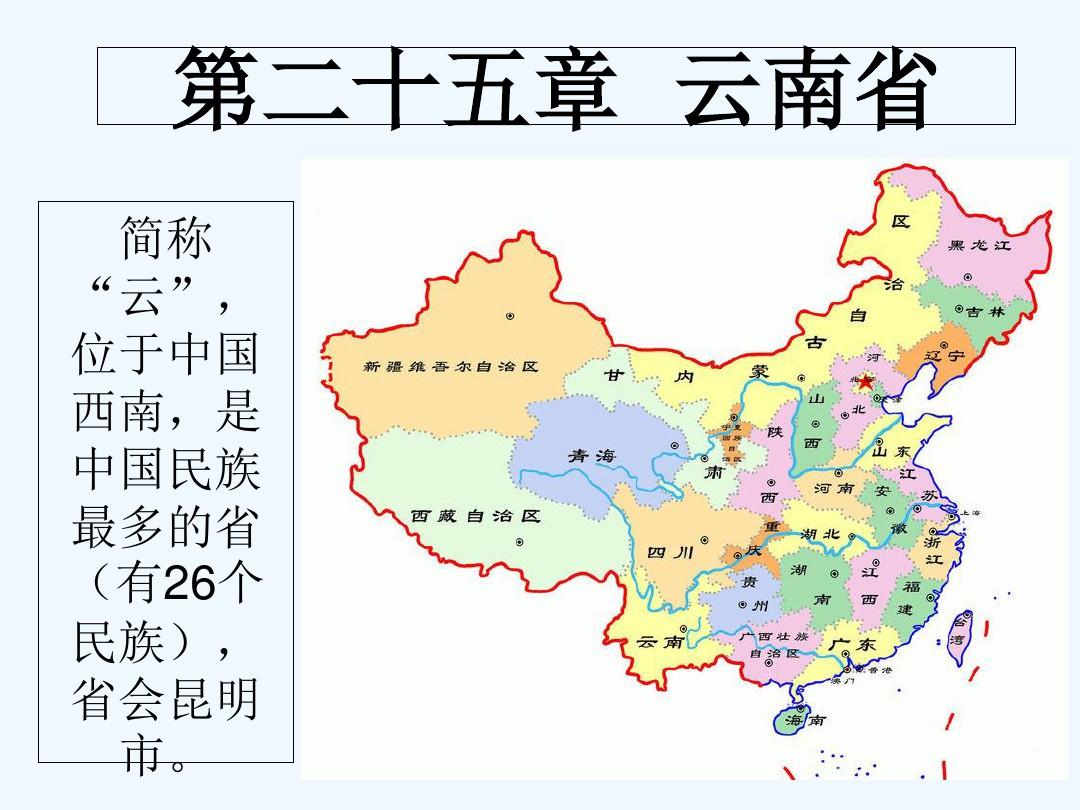 中国人文地理 云南省 PPT