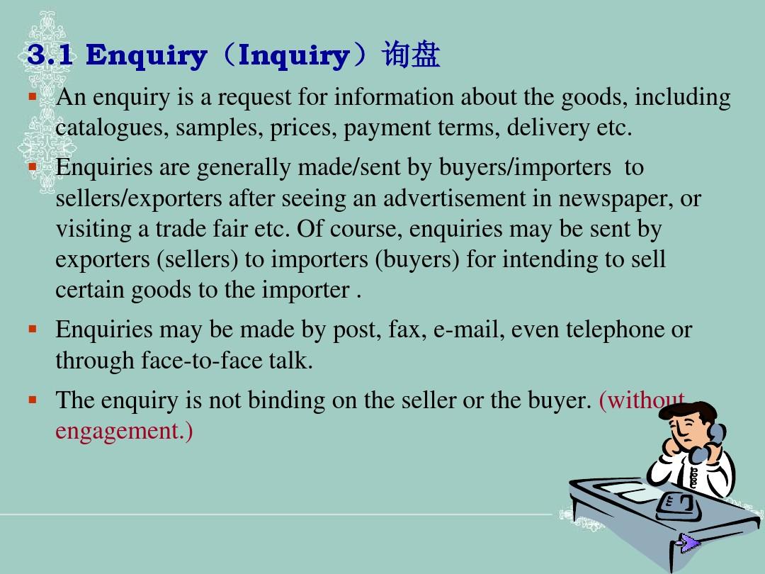 商务英语chapter 8(2)-inquiry and reply
