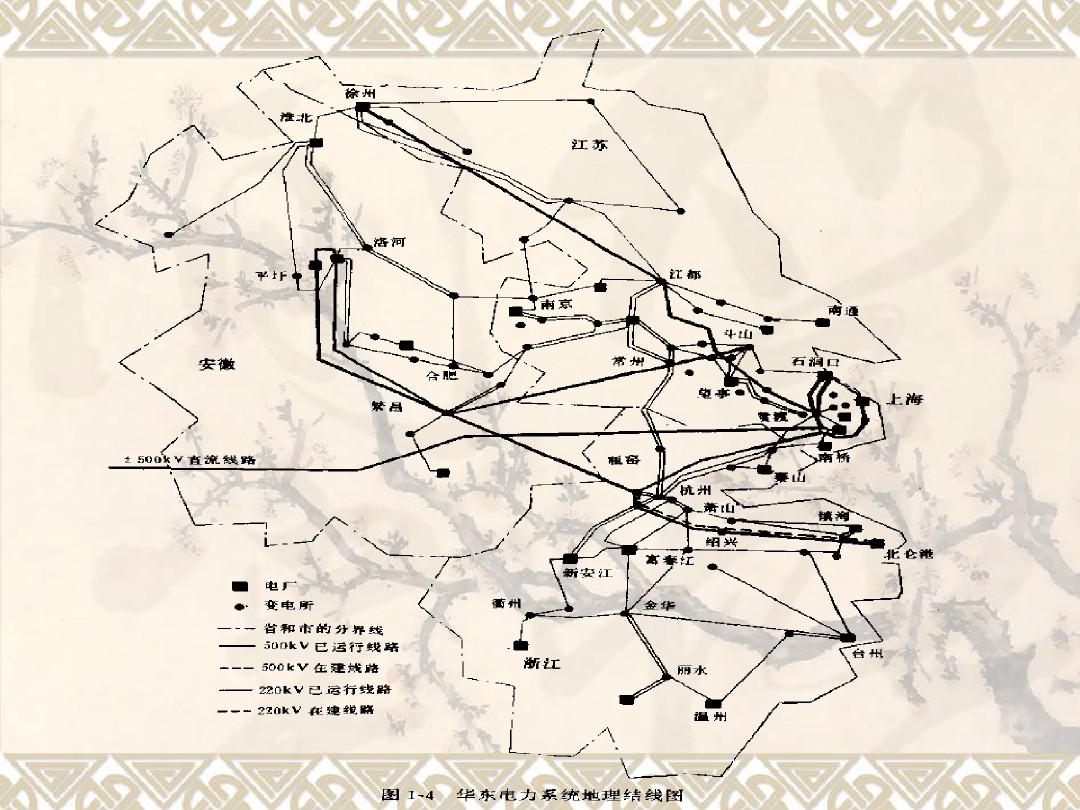 华东地区电力系统地理接线图(1)