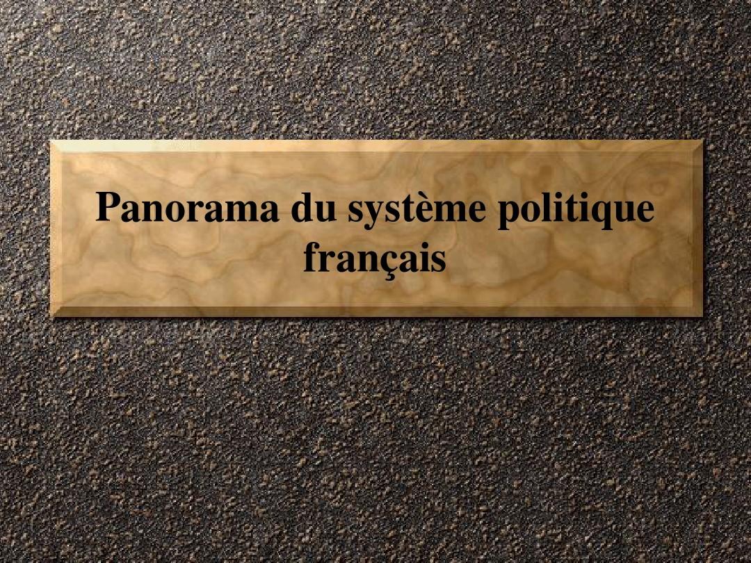 【法语课件】Système politique francais - cours(法国政体)