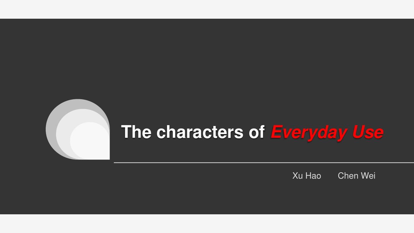 The characters of Everyday Use EVERYDAY USE人物性格分析