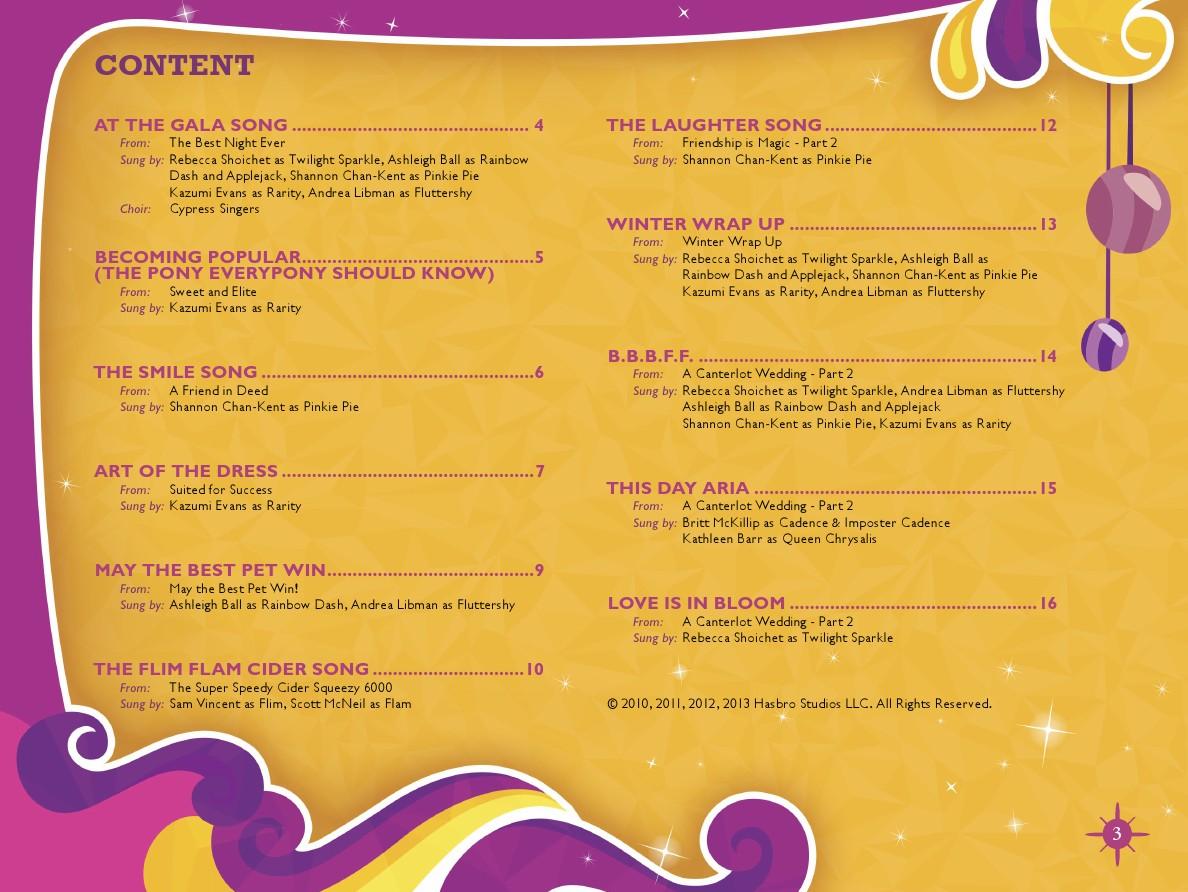 Digital Booklet - My Little Pony - Songs of Friendship and Magic (Music from the Original TV Series)