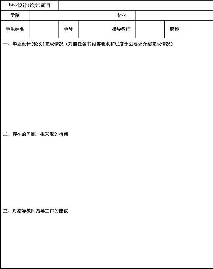 上海理工大学 本科毕业设计(论文)中期报告